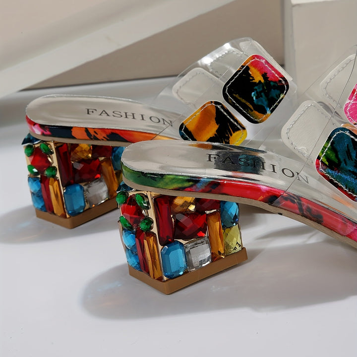 Women’s Block-Heel Slide Sandals | Multicolor