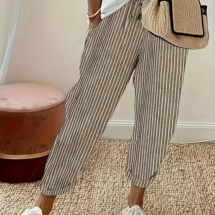 Women's Loose Fit Casual Pants | Striped