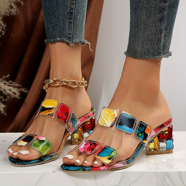 Women’s Block-Heel Slide Sandals | Multicolor