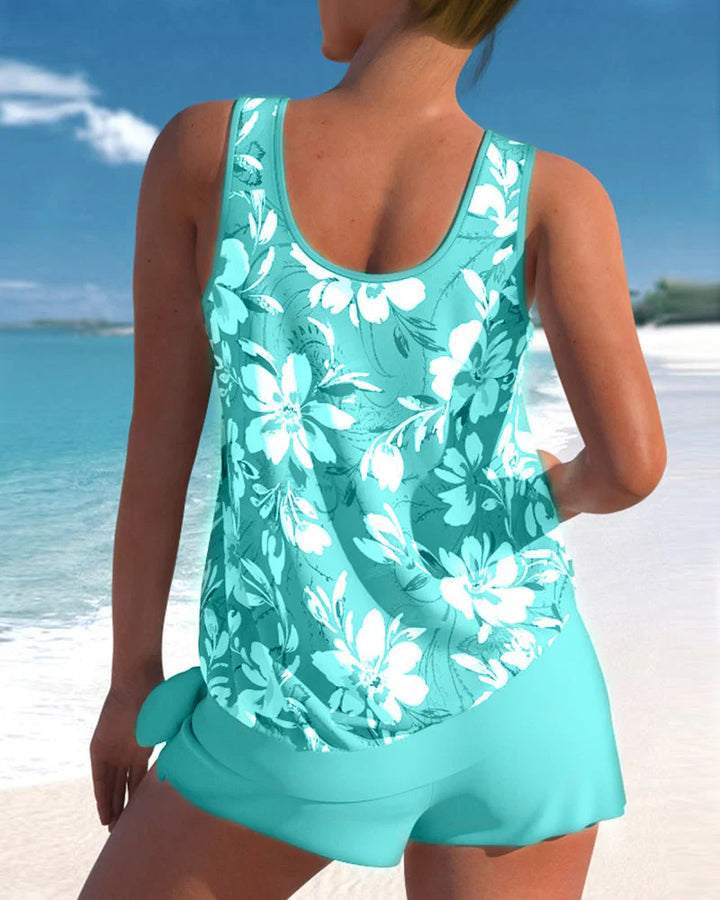 Women's Two Piece Sleeveless Tankini Set | Summer