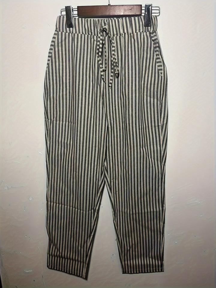 Women's Loose Fit Casual Pants | Striped