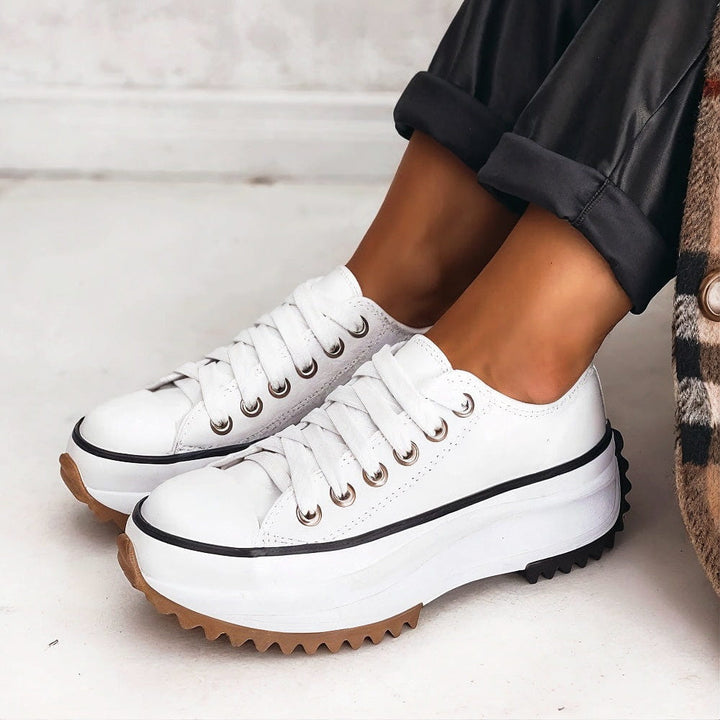 Women's Platform Lace-Up Sneakers | Non Slip