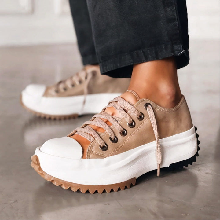 Women's Platform Lace-Up Sneakers | Non Slip