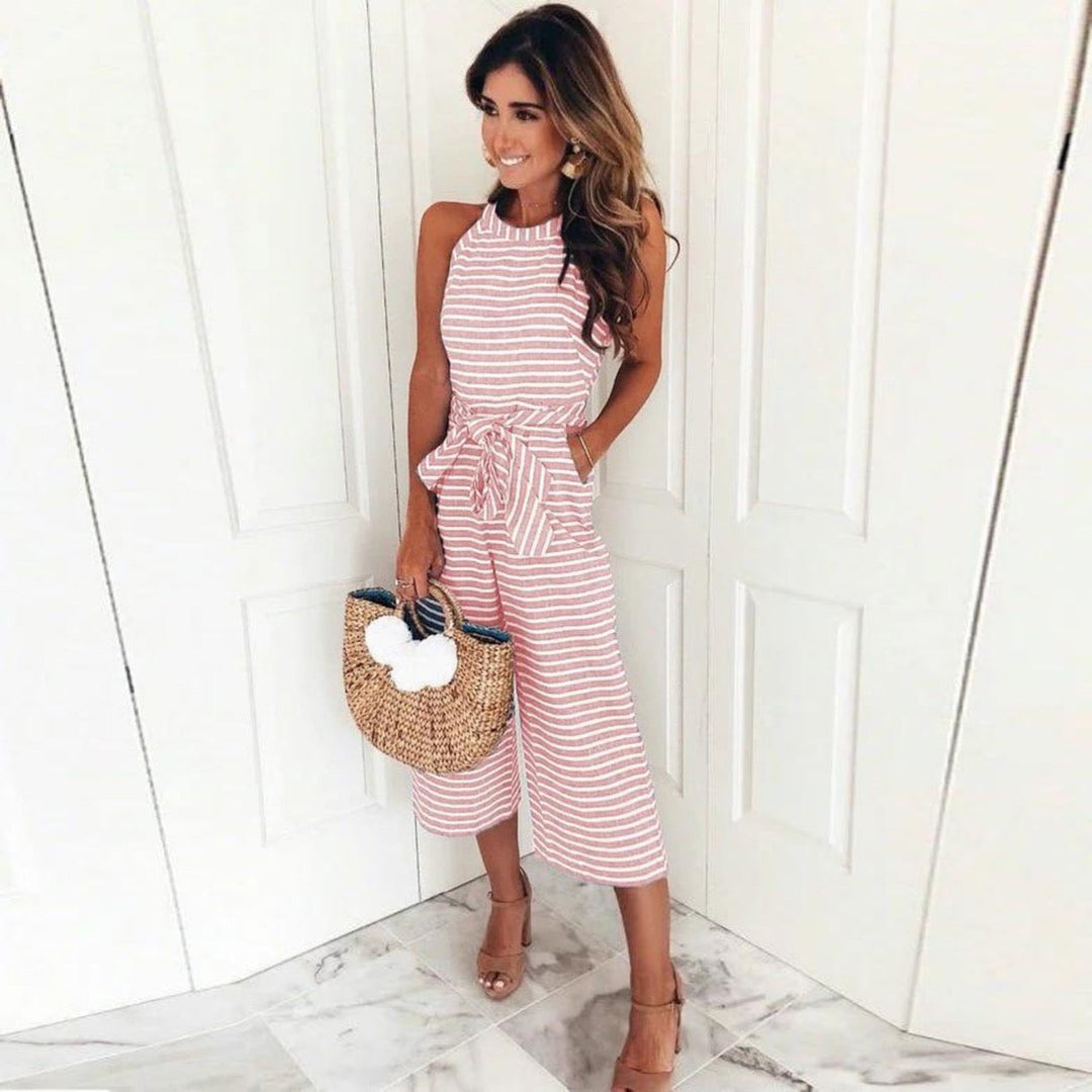 Women's Sleeveless Striped Jumpsuit | Summer
