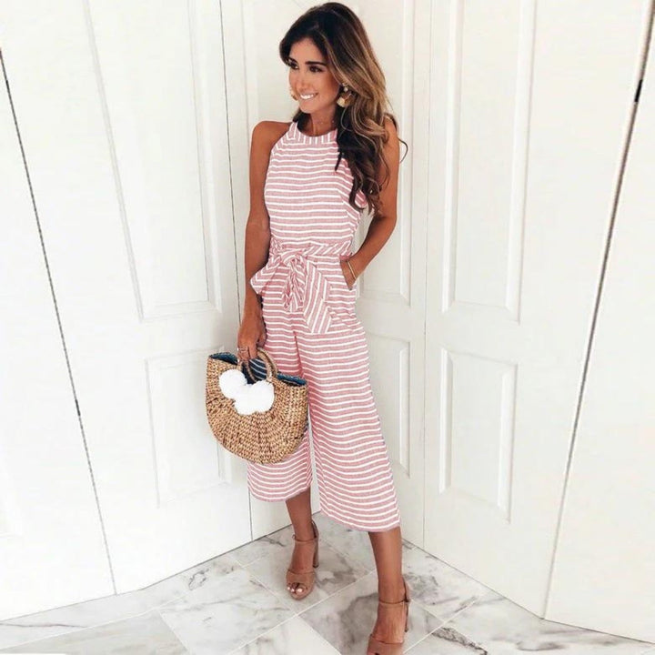 Women's Sleeveless Striped Jumpsuit | Summer