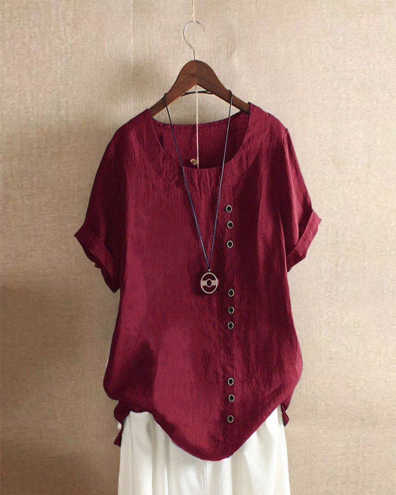 Women's Casual Short Sleeve Blouse | Loose Fit