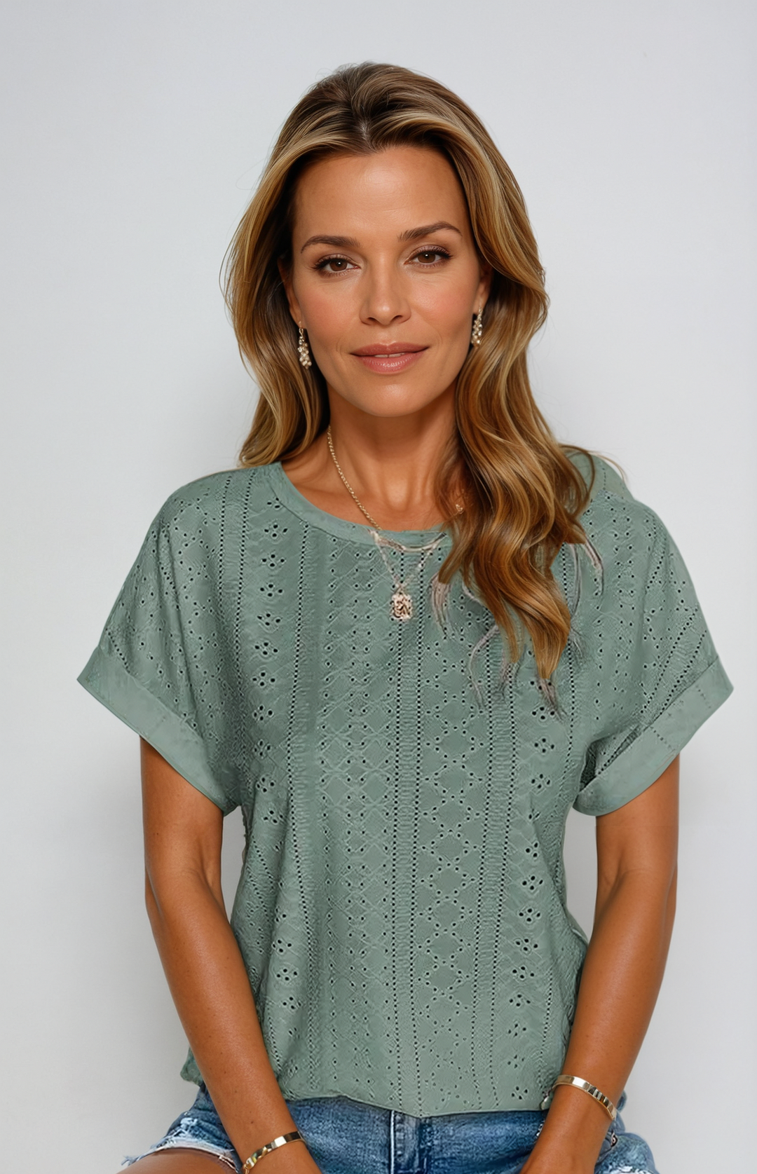 Women's Eyelet Top | Casual