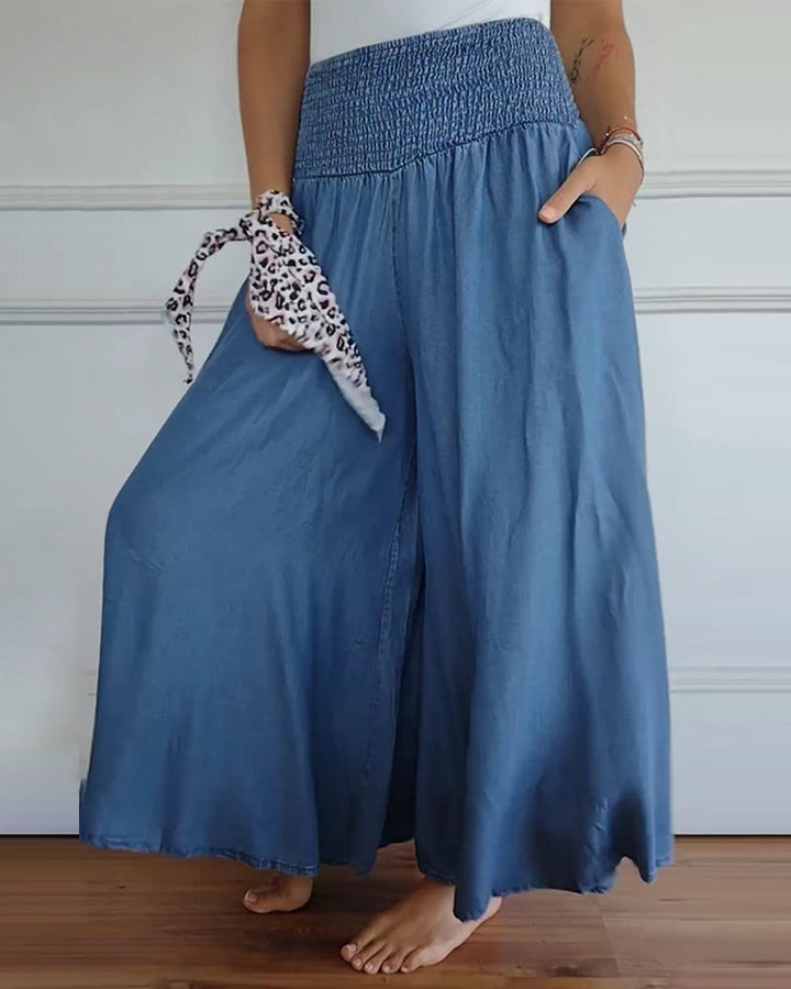 Women's Wide Leg Pants | Elastic Waist