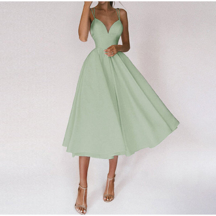 Women's V Neck & Sleeveless Wedding Guest Dress | Midi