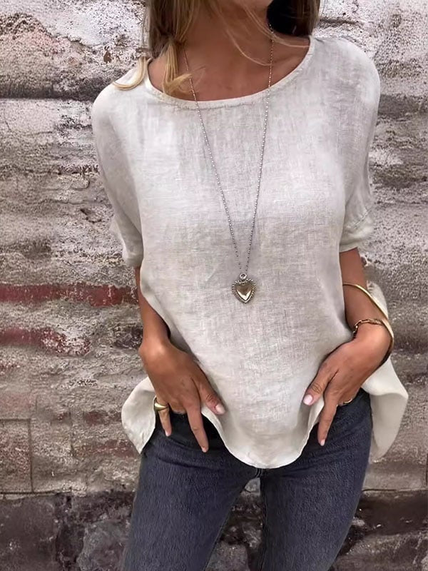 Women's Short Sleeved Round Neck Blouse | Casual