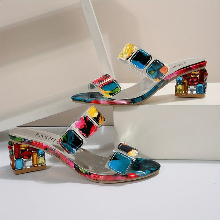 Women’s Block-Heel Slide Sandals | Multicolor
