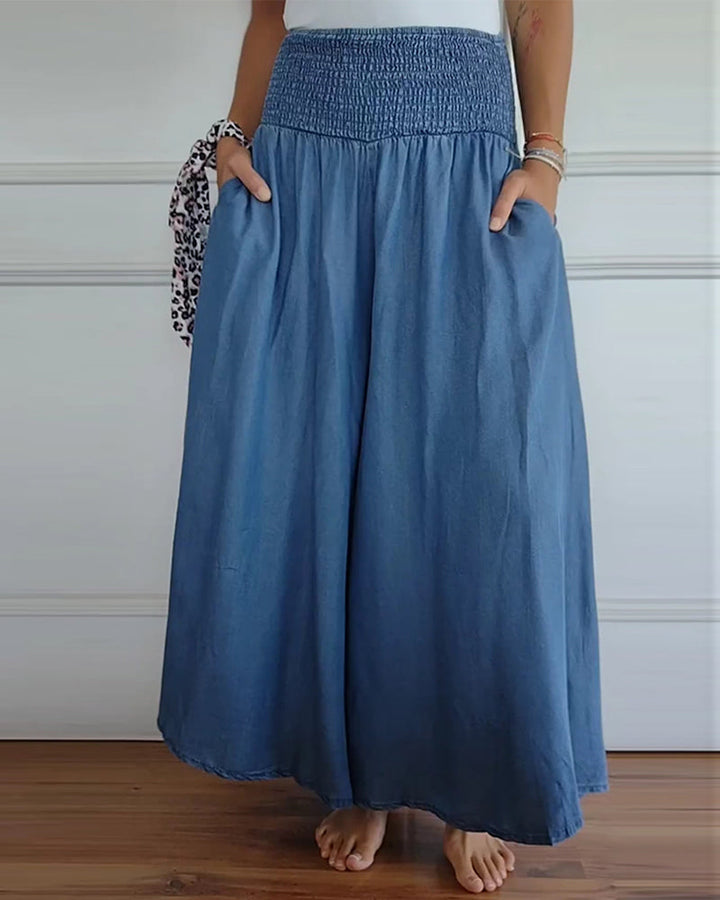 Women's Wide Leg Pants | Elastic Waist