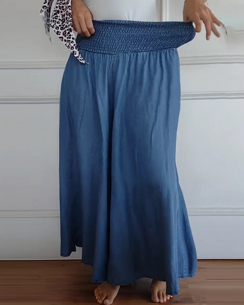 Women's Wide Leg Pants | Elastic Waist