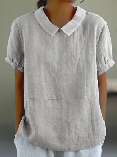 Women's Casual Collared Blouse | Short Sleeve