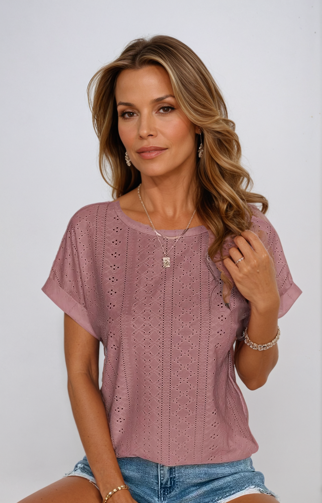 Women's Eyelet Top | Casual