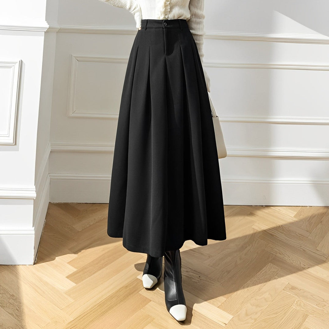 Women’s High-Waist Pleated A-Line Skirt | Midi