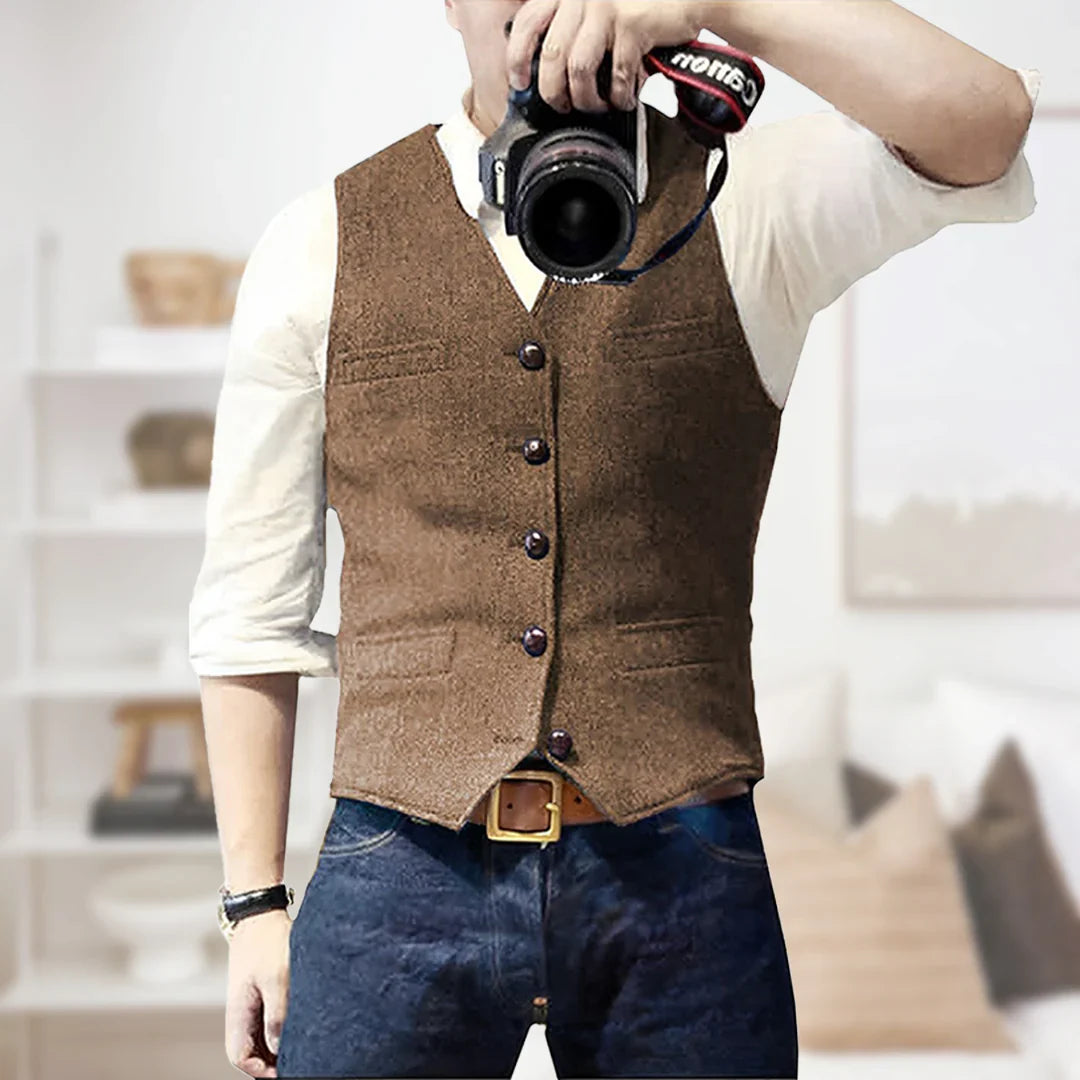 Men's Vintage Vest | Button-Down Front