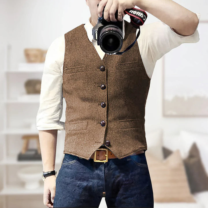 Men's Vintage Vest | Button-Down Front