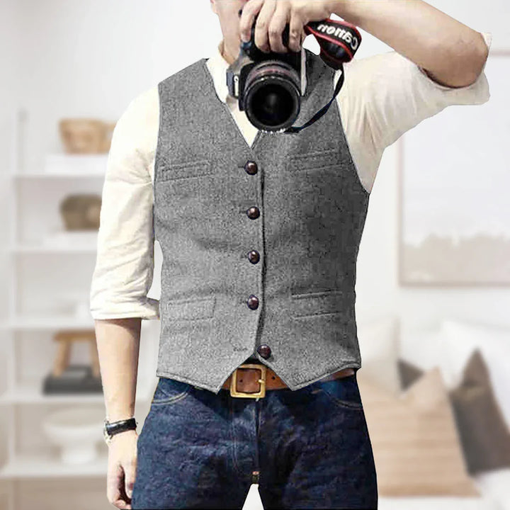 Men's Vintage Vest | Button-Down Front