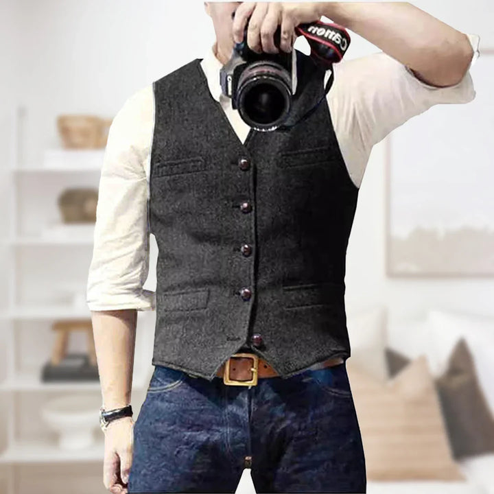 Men's Vintage Vest | Button-Down Front