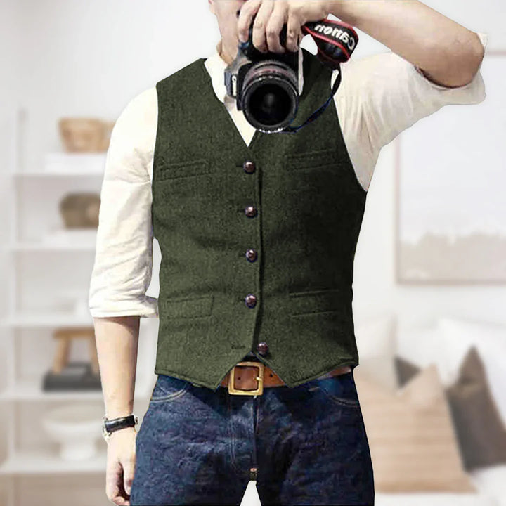 Men's Vintage Vest | Button-Down Front