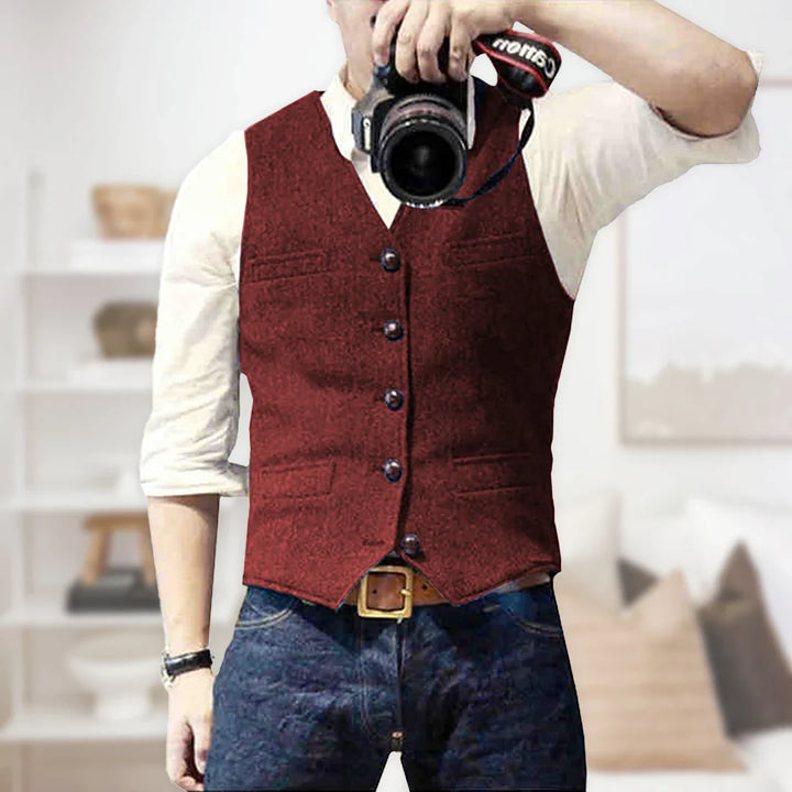 Men's Vintage Vest | Button-Down Front