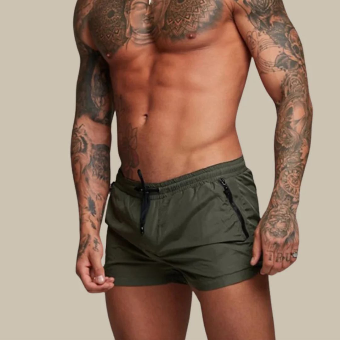 Men's Solid Color Swim Short | Zip Pockets