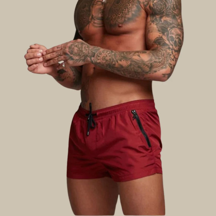 Men's Solid Color Swim Short | Zip Pockets