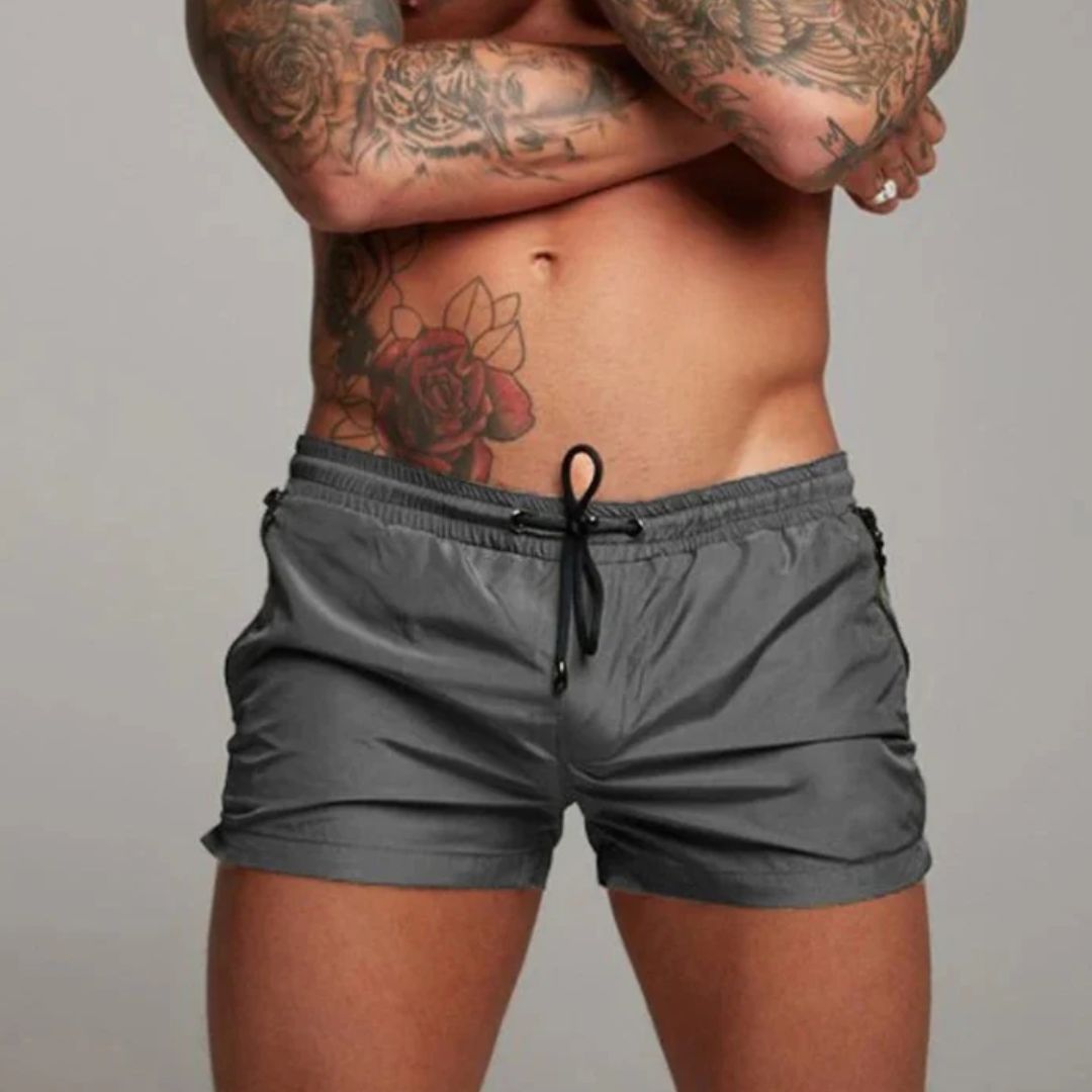 Men's Solid Color Swim Short | Zip Pockets