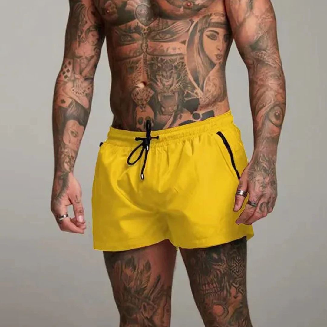 Men's Solid Color Swim Short | Zip Pockets