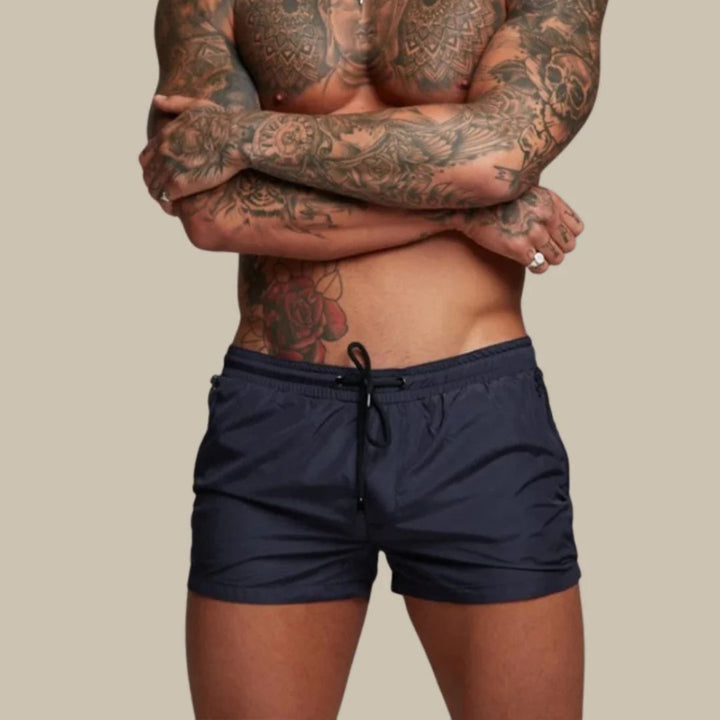 Men's Solid Color Swim Short | Zip Pockets