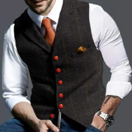 Men's Vest with Lapel Collar | Classic