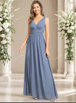 Women's V Neck Sleeveless Evening Dress | Maxi