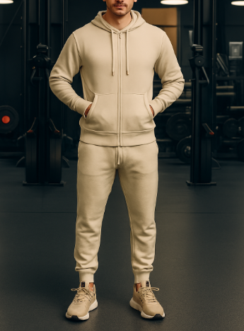 Men’s Zip-Up Hoodie Tracksuit Set | Kangaroo Pocket