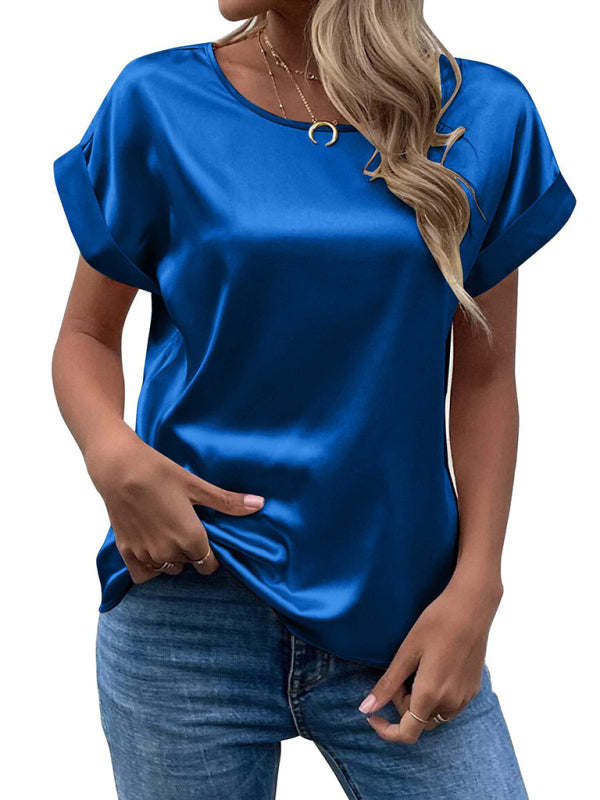 Women's Casual  Round Neck Summer Top | Short Sleeves