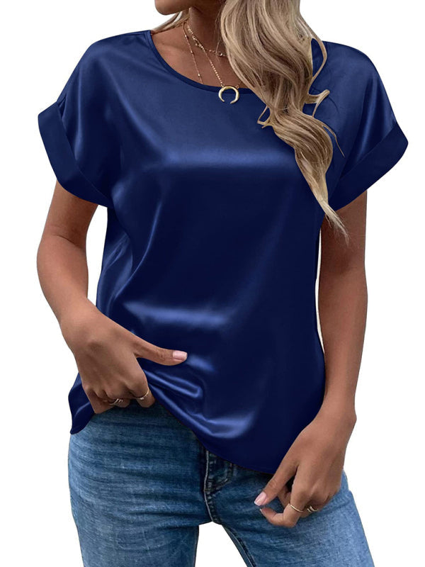 Women's Casual  Round Neck Summer Top | Short Sleeves