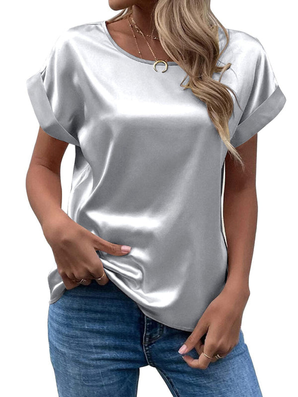 Women's Casual  Round Neck Summer Top | Short Sleeves
