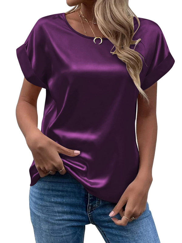 Women's Casual  Round Neck Summer Top | Short Sleeves