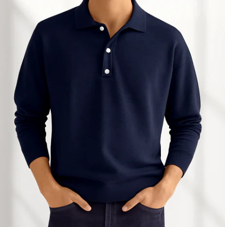 Men’s Long Sleeve Polo Shirt | Collared Button