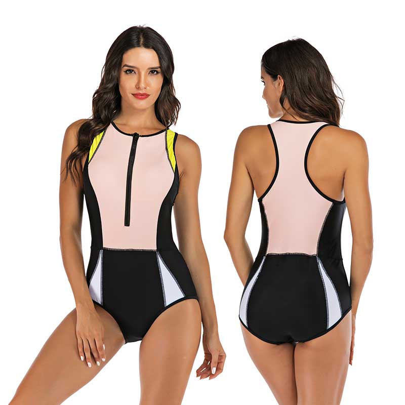 Women’s Zip Front One Piece Swimwear | Printed