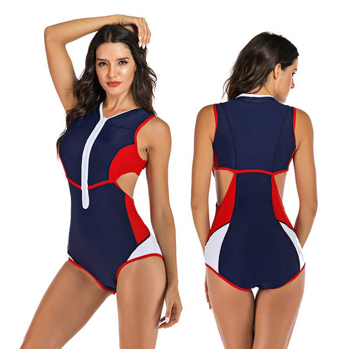 Women’s Zip Front One Piece Swimwear | Printed