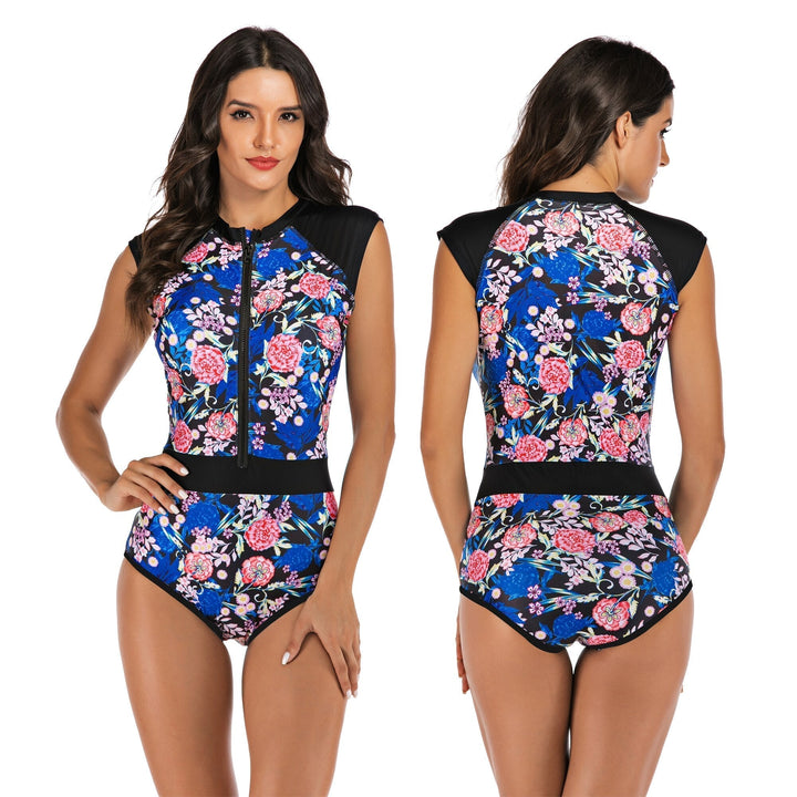 Women’s Zip Front One Piece Swimwear | Printed