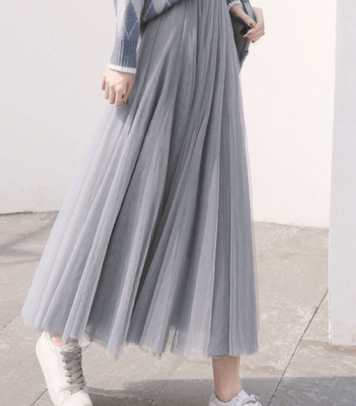 Women’s High Waisted Maxi Skirt | Layered