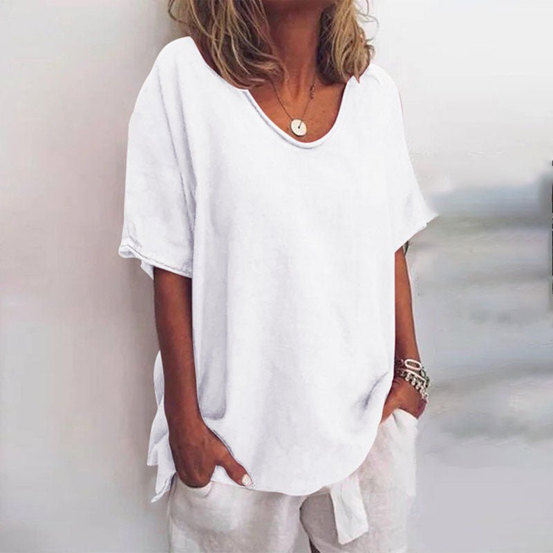Women's Round Neck Half Sleeves Blouse | Summer