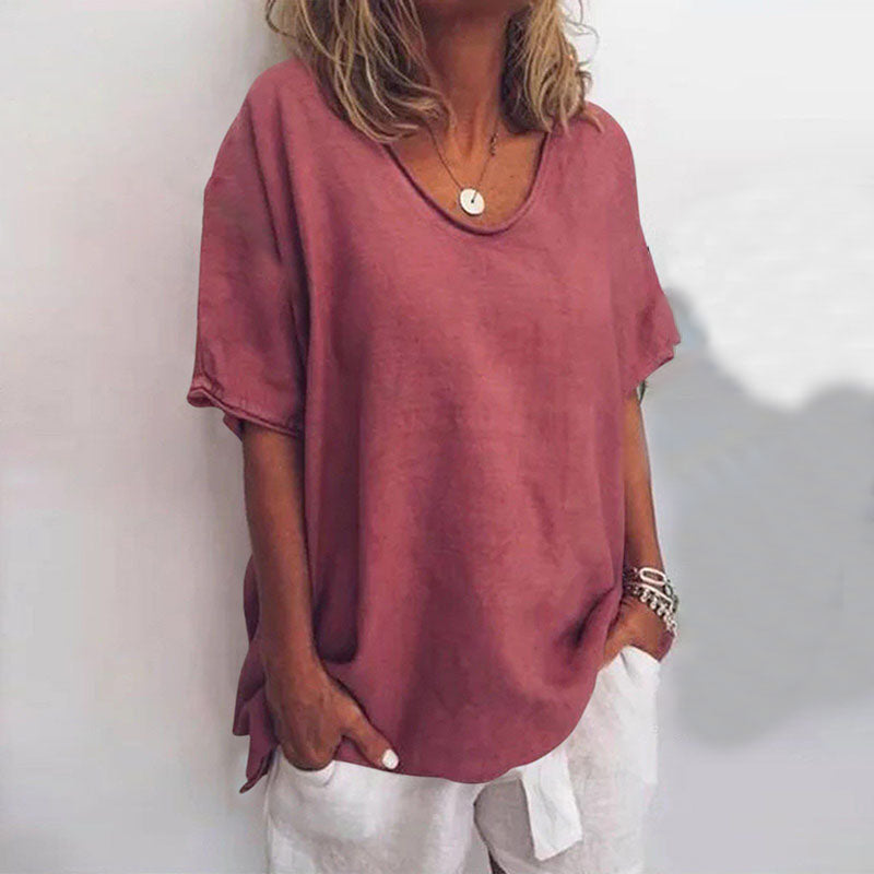 Women's Round Neck Half Sleeves Blouse | Summer
