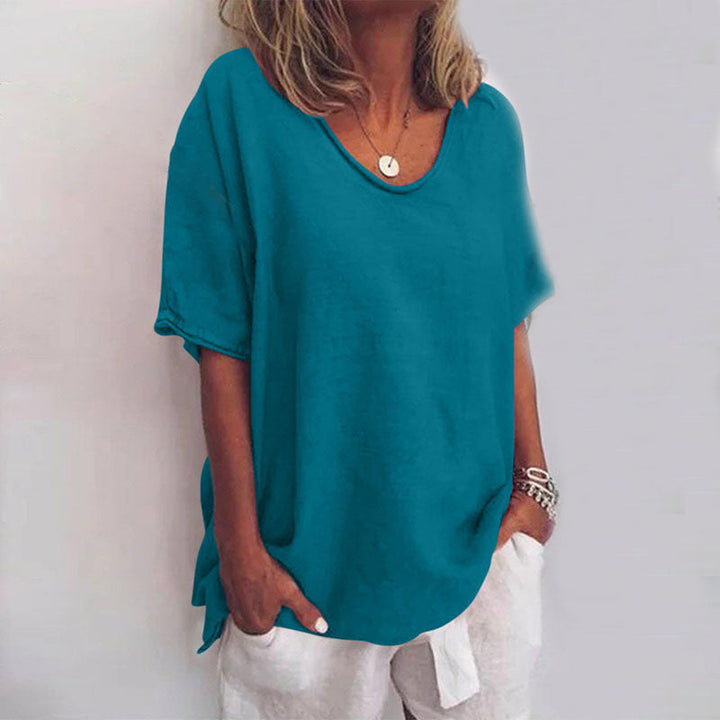Women's Round Neck Half Sleeves Blouse | Summer