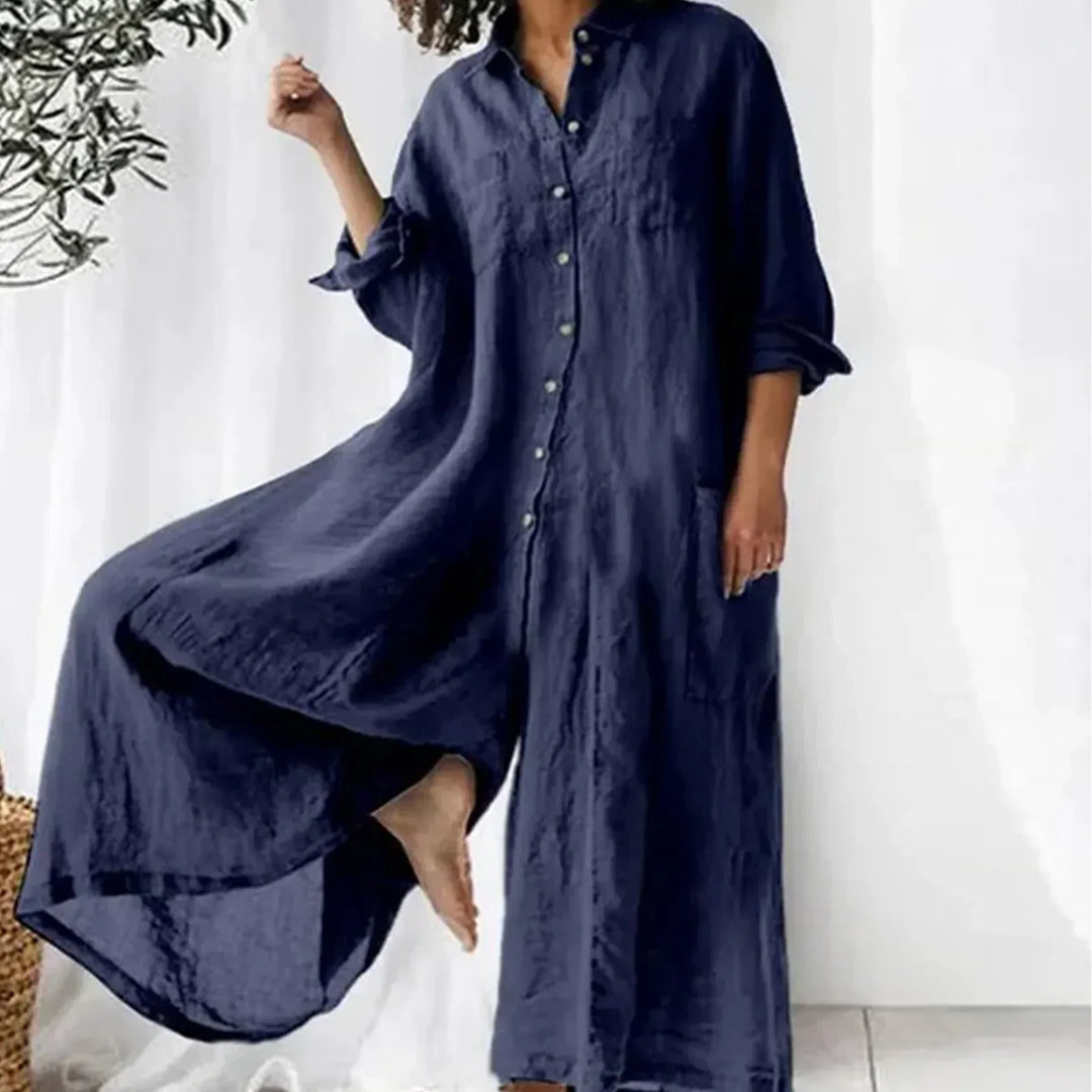 Women's Button Down Jumpsuit | Oversized