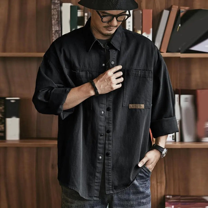 Men's Vintage Long-sleeved Shirt | Loose Fit