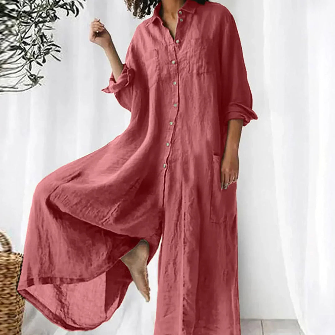 Women's Button Down Jumpsuit | Oversized