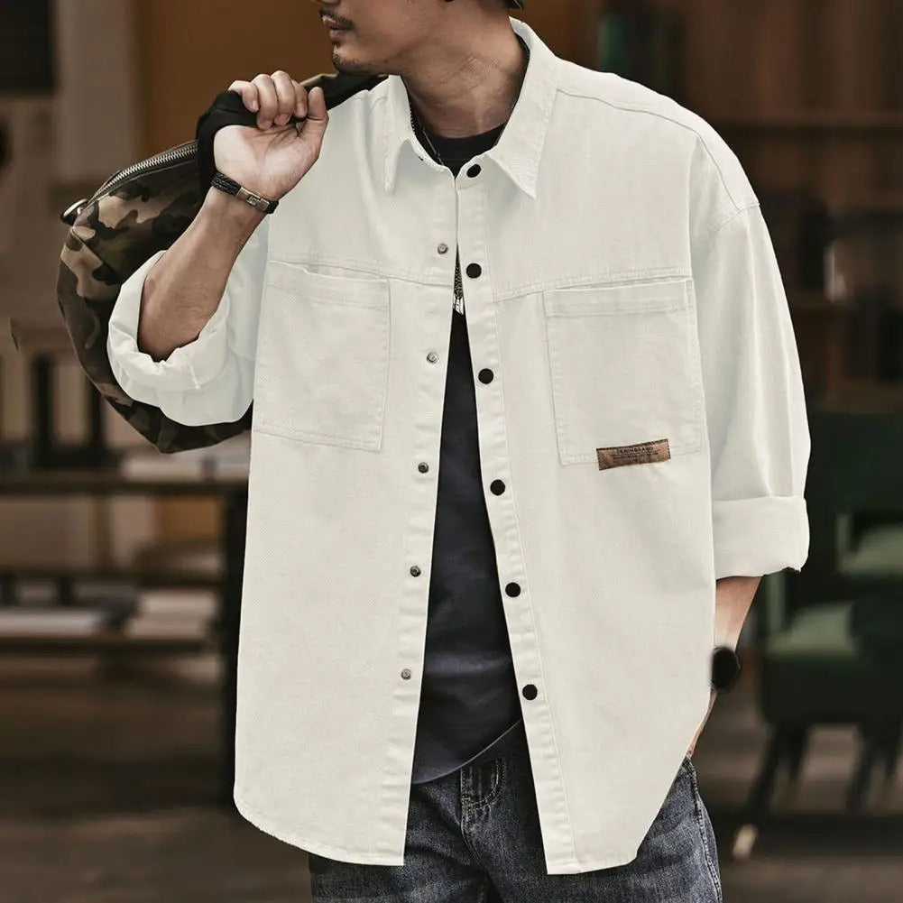 Men's Vintage Long-sleeved Shirt | Loose Fit